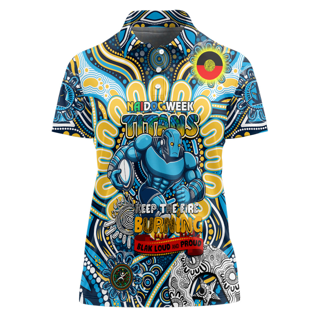 Custom NAIDOC Week 2024 Titans Women Polo Shirt Mascot Rugby