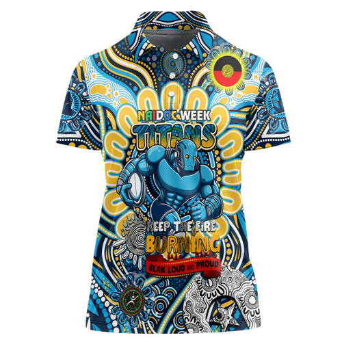Custom NAIDOC Week 2024 Titans Women Polo Shirt Mascot Rugby