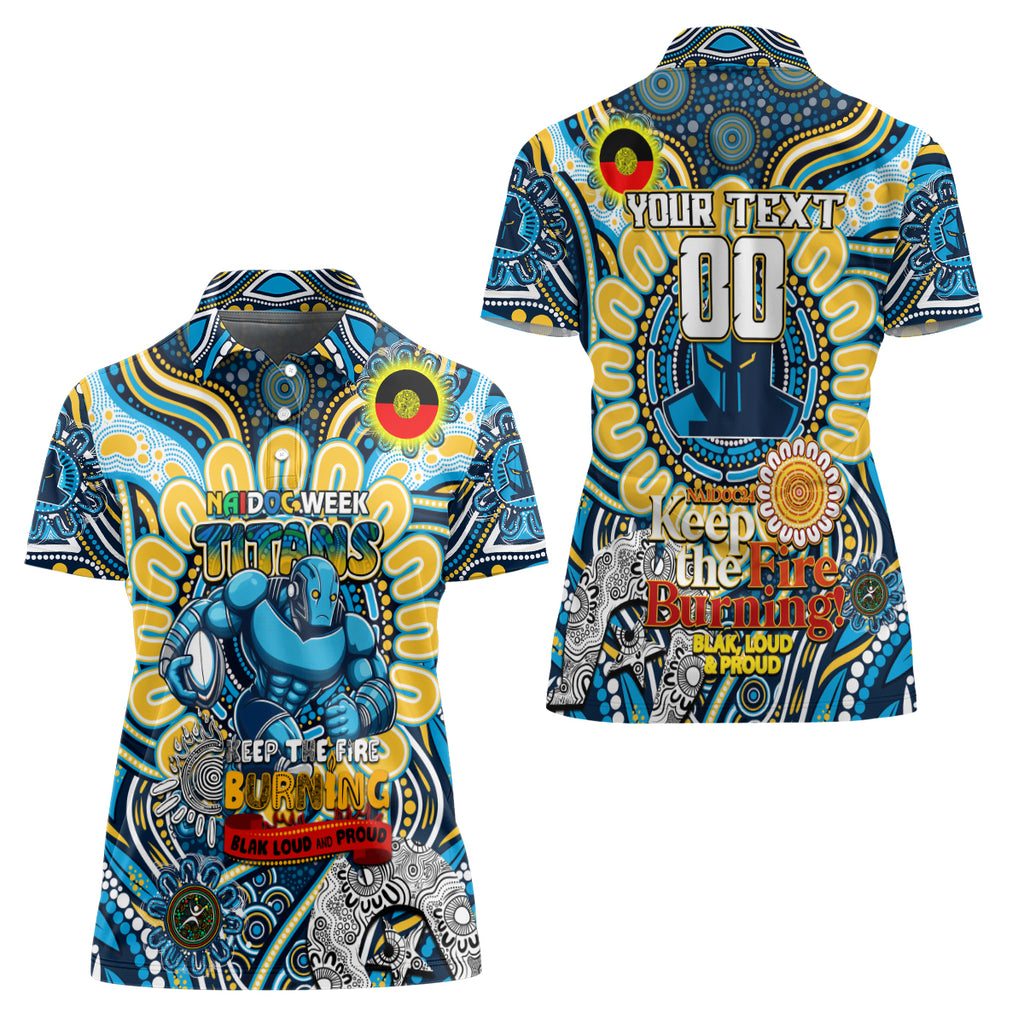 Custom NAIDOC Week 2024 Titans Women Polo Shirt Mascot Rugby