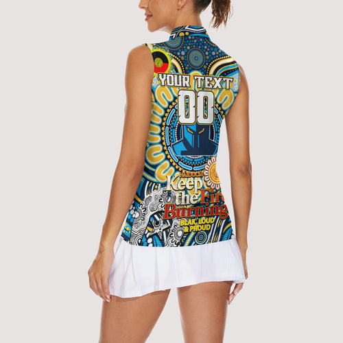 Custom NAIDOC Week 2024 Titans Women Sleeveless Polo Shirt Mascot Rugby