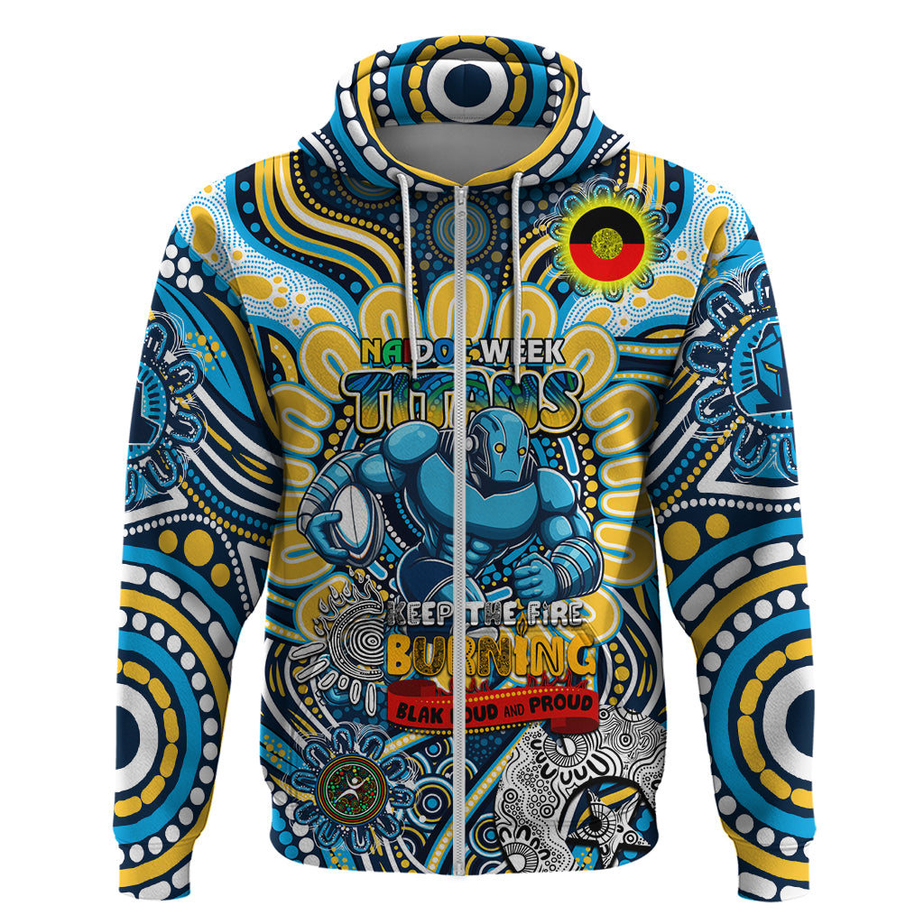 Custom NAIDOC Week 2024 Titans Zip Hoodie Mascot Rugby