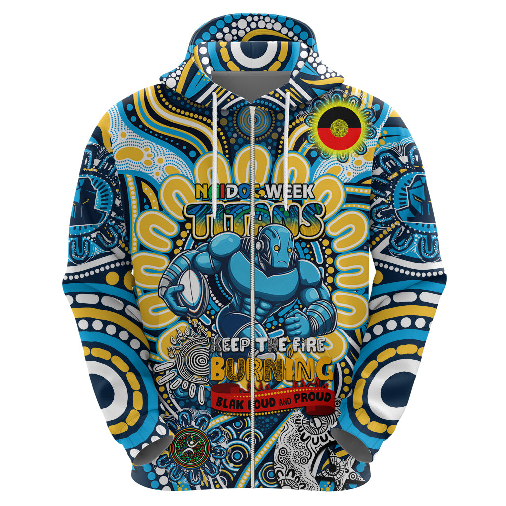 Custom NAIDOC Week 2024 Titans Zip Hoodie Mascot Rugby
