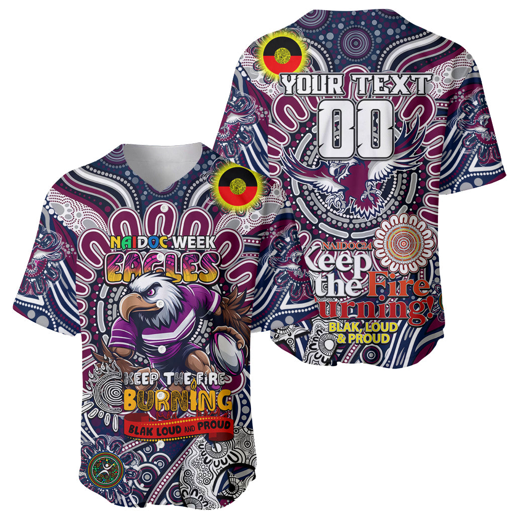 Custom NAIDOC Week 2024 Eagles Baseball Jersey Mascot Rugby