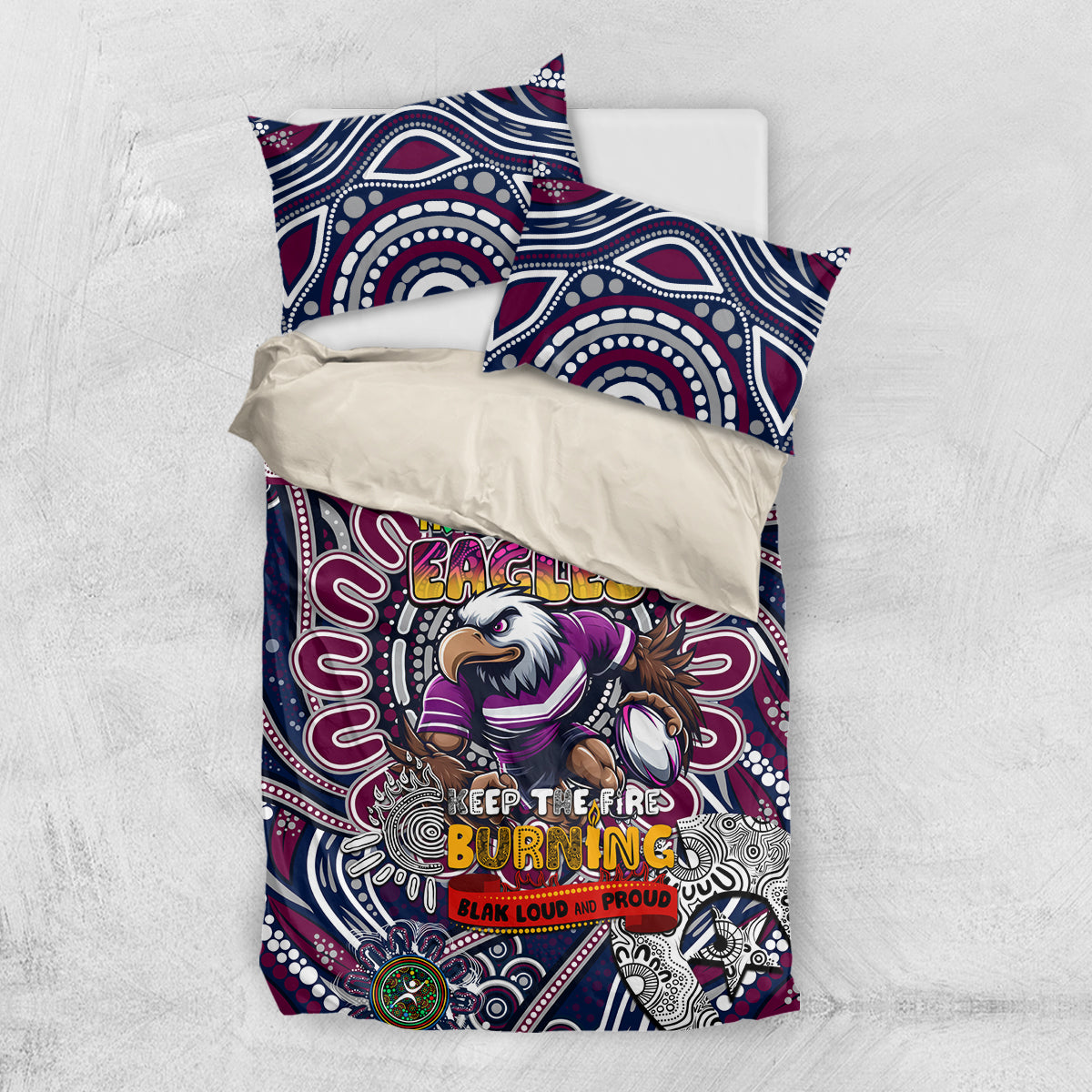 NAIDOC Week 2024 Eagles Bedding Set Mascot Rugby