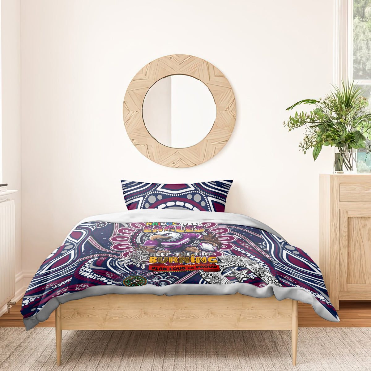 NAIDOC Week 2024 Eagles Bedding Set Mascot Rugby