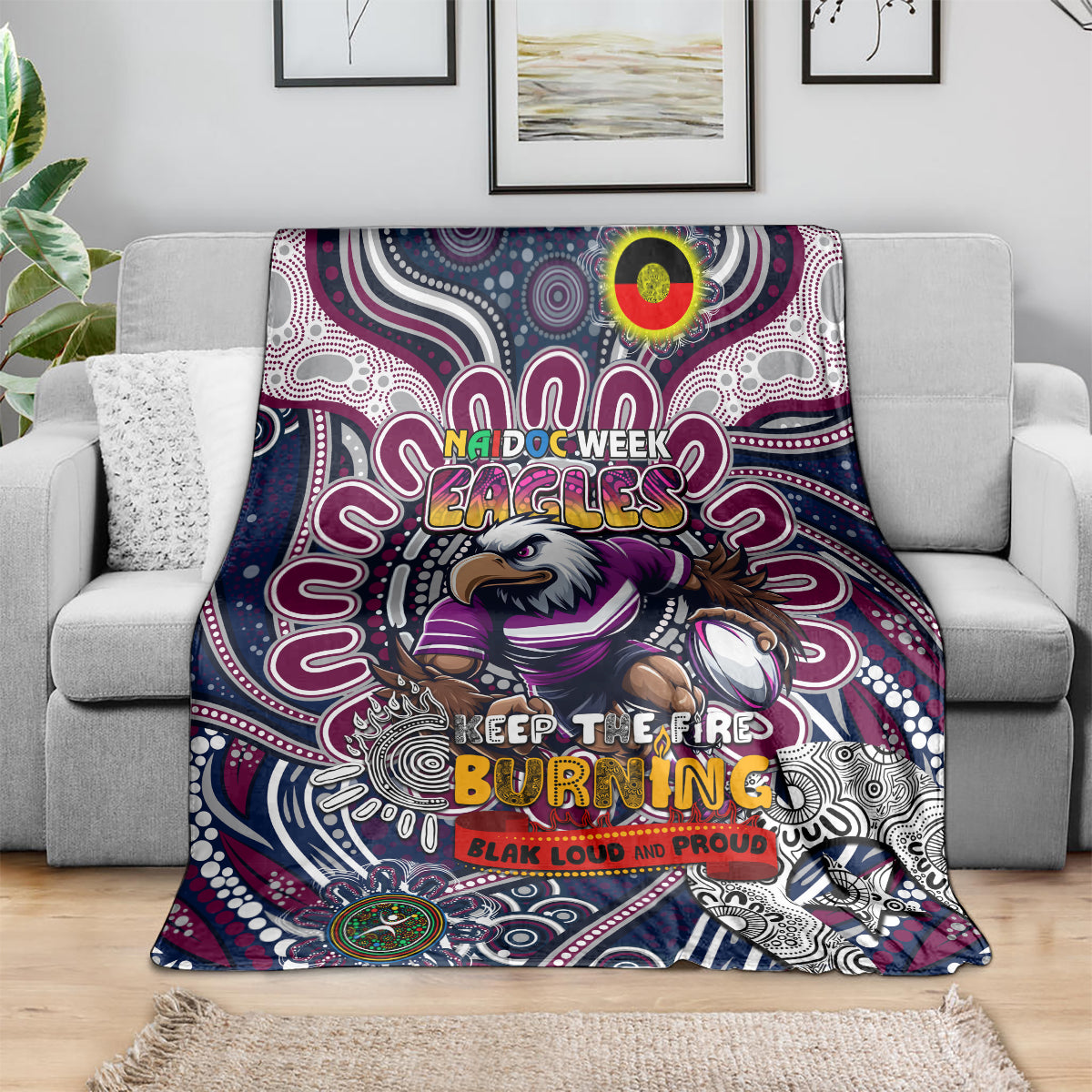 NAIDOC Week 2024 Eagles Blanket Mascot Rugby