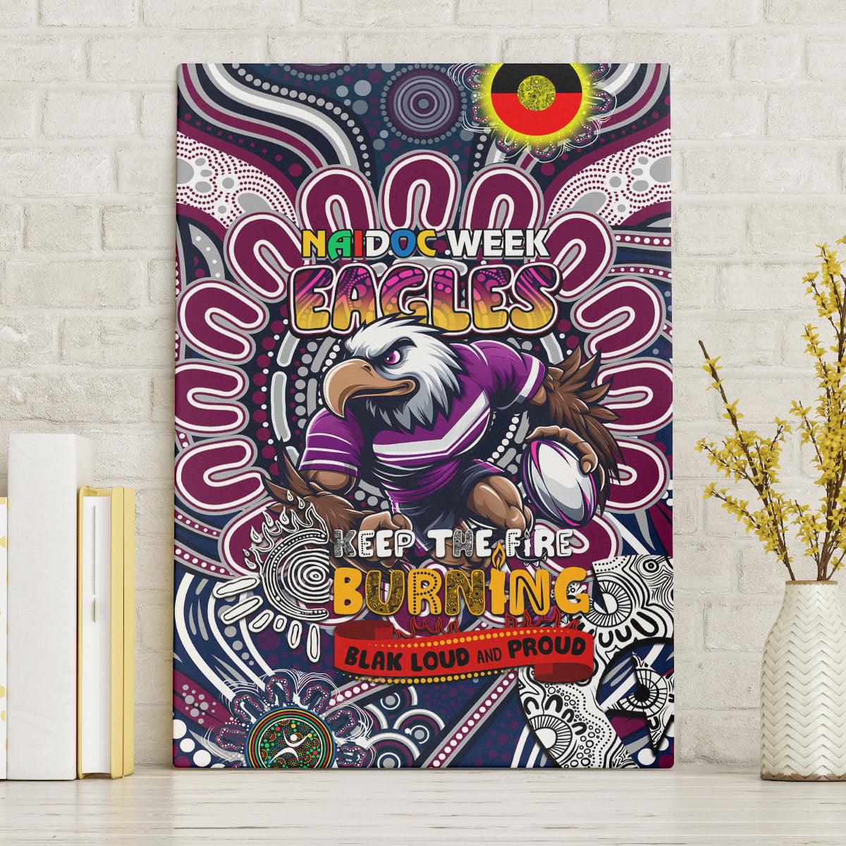 NAIDOC Week 2024 Eagles Canvas Wall Art Mascot Rugby
