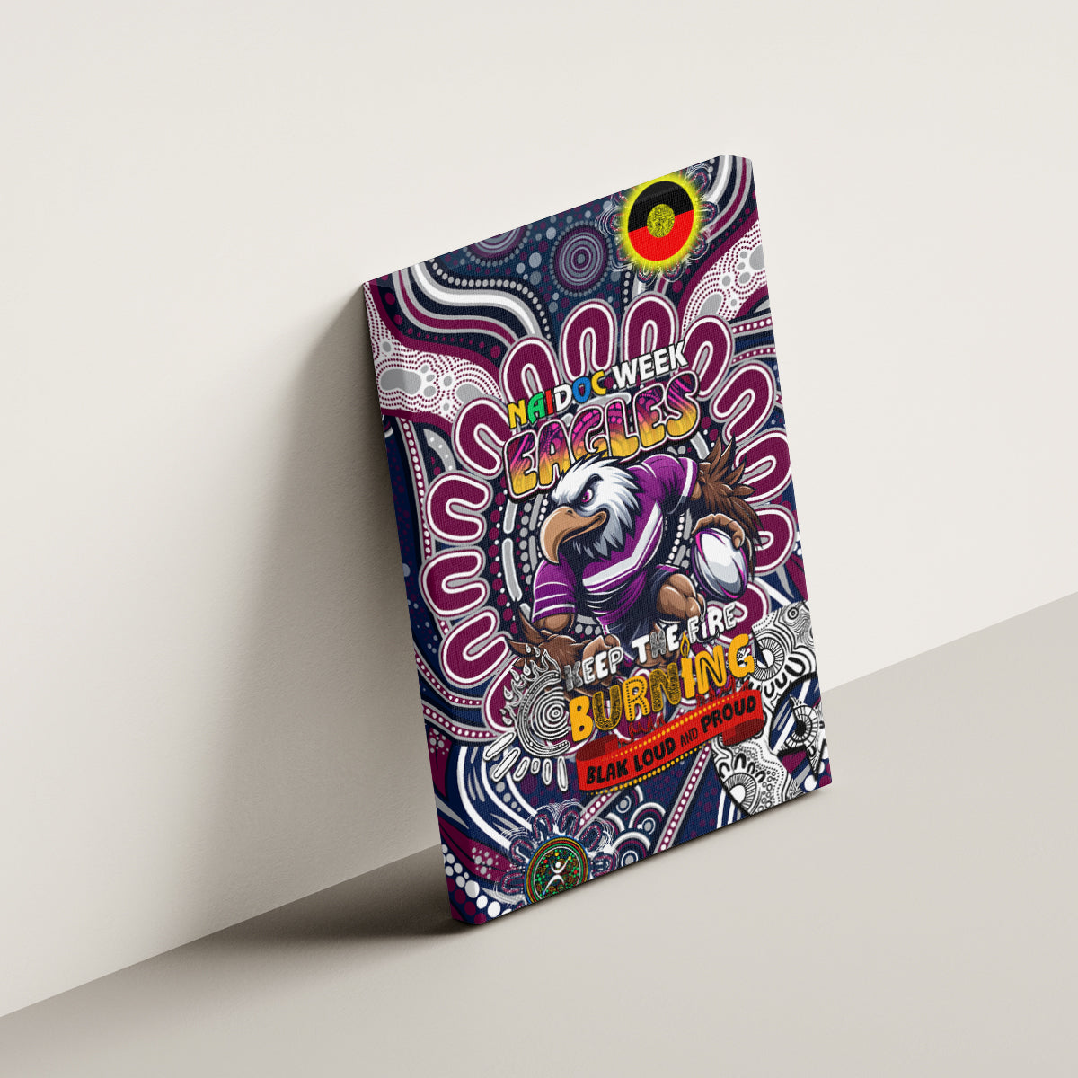NAIDOC Week 2024 Eagles Canvas Wall Art Mascot Rugby