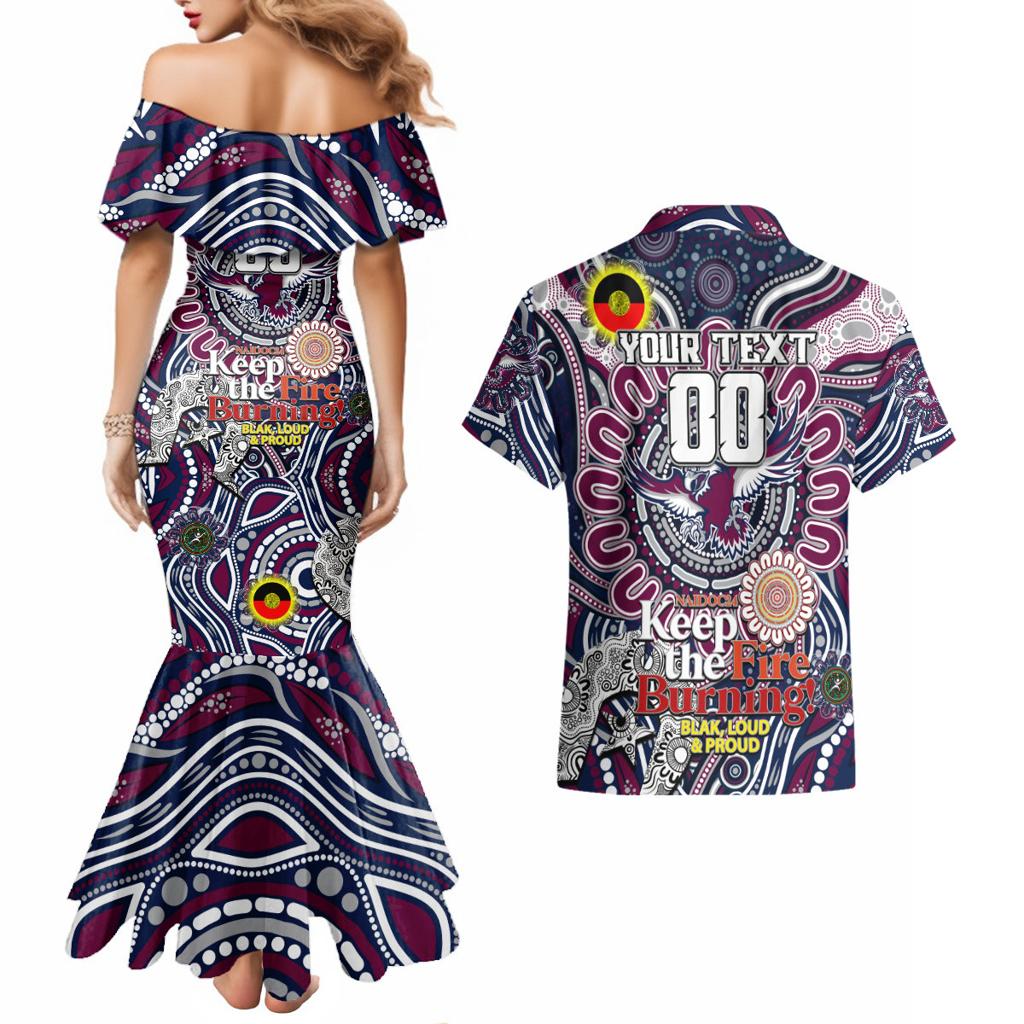 Custom NAIDOC Week 2024 Eagles Couples Matching Mermaid Dress and Hawaiian Shirt Mascot Rugby