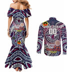 Custom NAIDOC Week 2024 Eagles Couples Matching Mermaid Dress and Long Sleeve Button Shirt Mascot Rugby