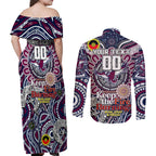 Custom NAIDOC Week 2024 Eagles Couples Matching Off Shoulder Maxi Dress and Long Sleeve Button Shirt Mascot Rugby