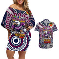 Custom NAIDOC Week 2024 Eagles Couples Matching Off Shoulder Short Dress and Hawaiian Shirt Mascot Rugby