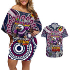 Custom NAIDOC Week 2024 Eagles Couples Matching Off Shoulder Short Dress and Hawaiian Shirt Mascot Rugby
