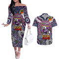 Custom NAIDOC Week 2024 Eagles Couples Matching Off The Shoulder Long Sleeve Dress and Hawaiian Shirt Mascot Rugby
