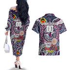 Custom NAIDOC Week 2024 Eagles Couples Matching Off The Shoulder Long Sleeve Dress and Hawaiian Shirt Mascot Rugby
