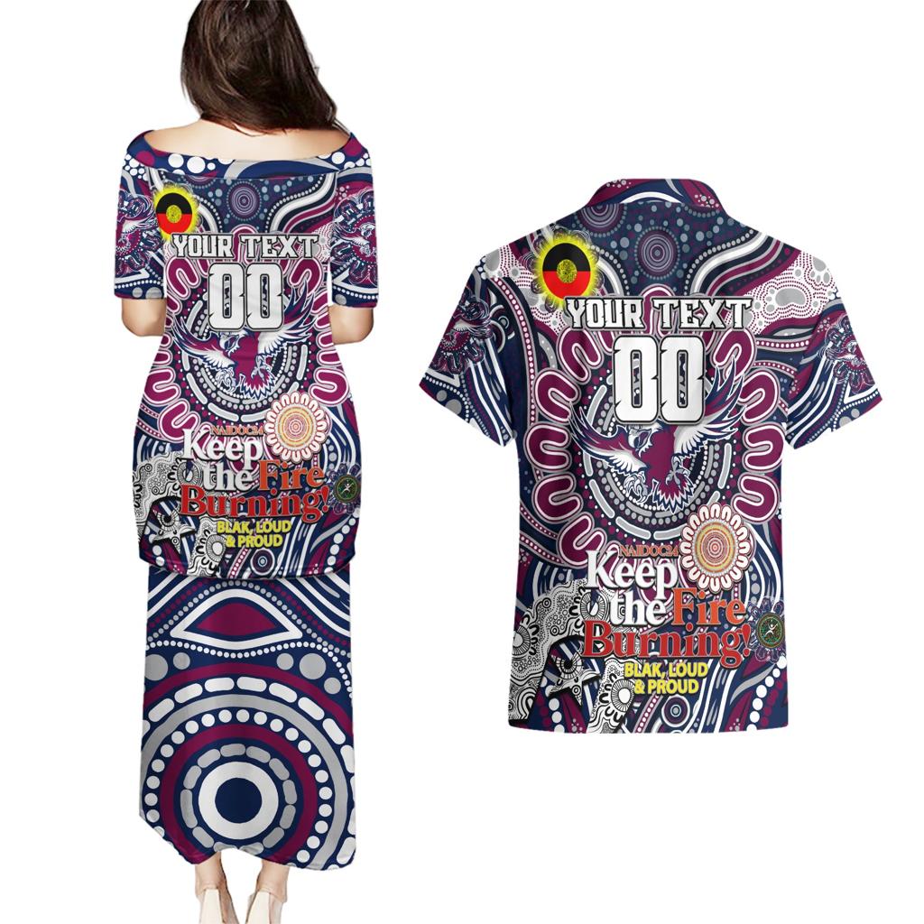 Custom NAIDOC Week 2024 Eagles Couples Matching Puletasi and Hawaiian Shirt Mascot Rugby