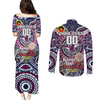 Custom NAIDOC Week 2024 Eagles Couples Matching Puletasi and Long Sleeve Button Shirt Mascot Rugby