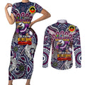 Custom NAIDOC Week 2024 Eagles Couples Matching Short Sleeve Bodycon Dress and Long Sleeve Button Shirt Mascot Rugby