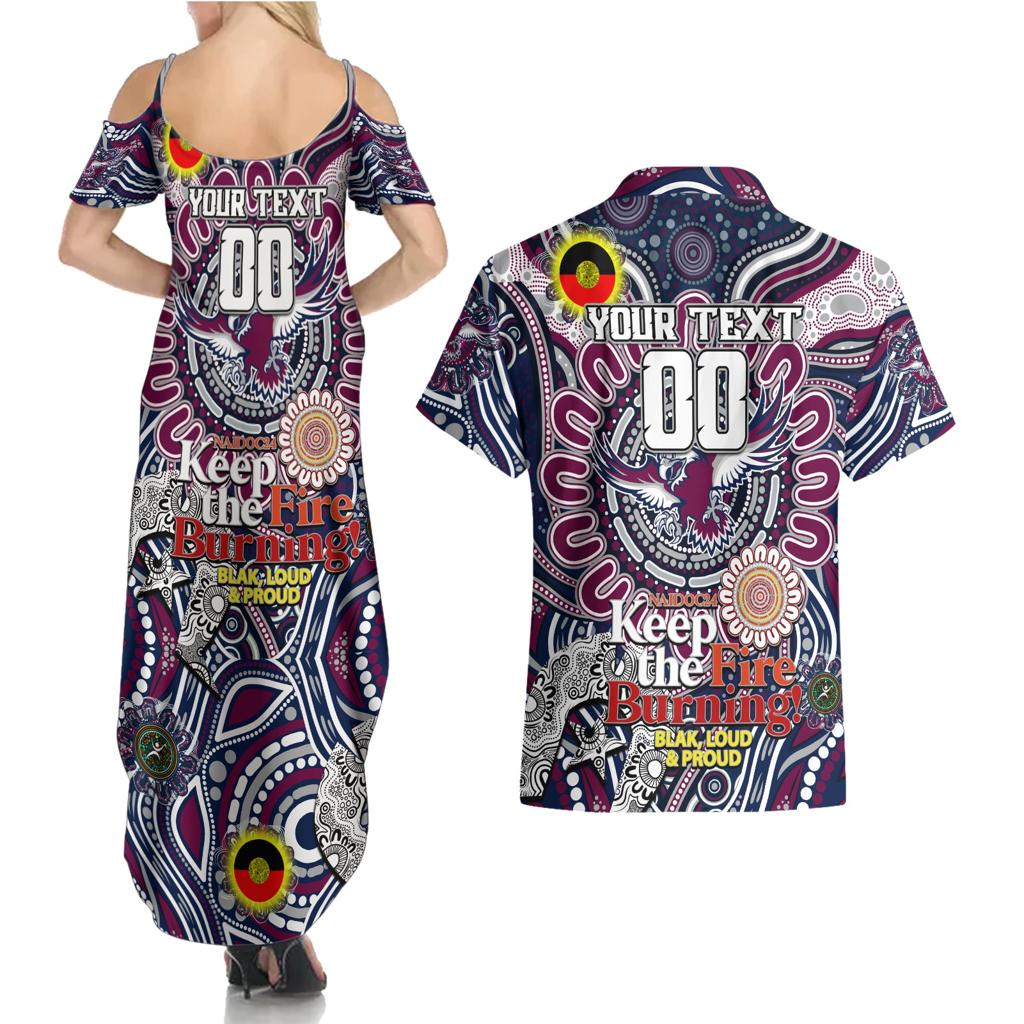 Custom NAIDOC Week 2024 Eagles Couples Matching Summer Maxi Dress and Hawaiian Shirt Mascot Rugby