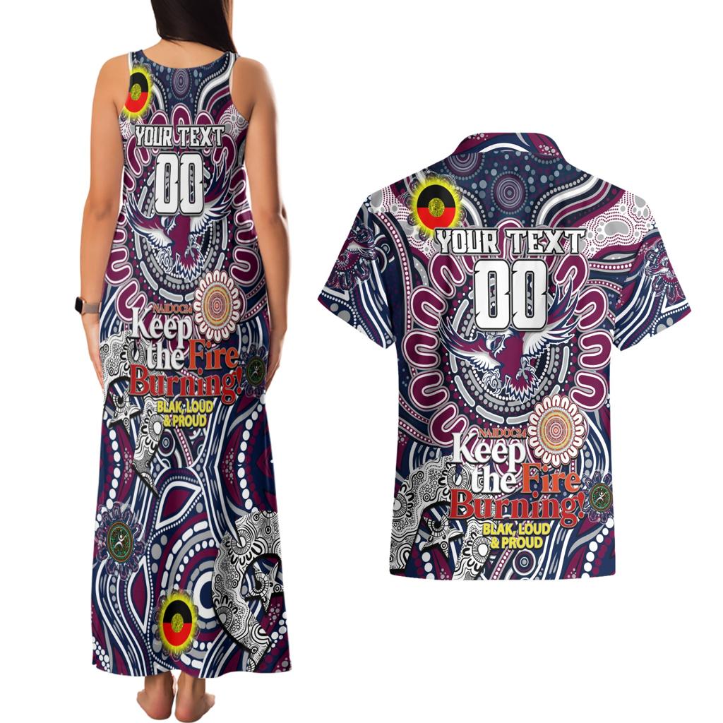 Custom NAIDOC Week 2024 Eagles Couples Matching Tank Maxi Dress and Hawaiian Shirt Mascot Rugby
