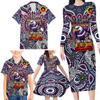 Custom NAIDOC Week 2024 Eagles Family Matching Long Sleeve Bodycon Dress and Hawaiian Shirt Mascot Rugby