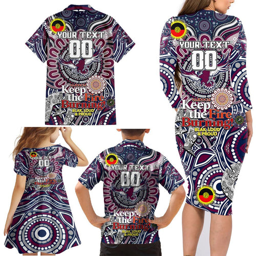 Custom NAIDOC Week 2024 Eagles Family Matching Long Sleeve Bodycon Dress and Hawaiian Shirt Mascot Rugby