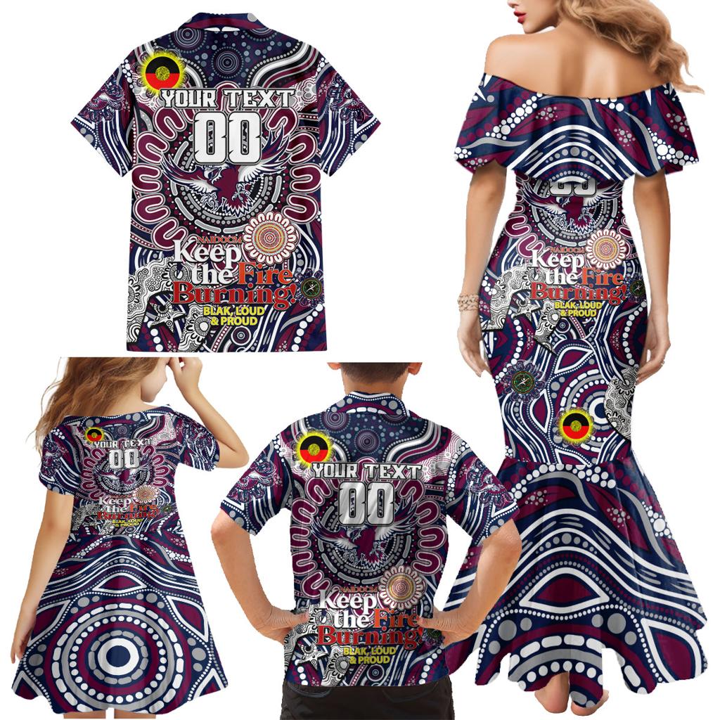 Custom NAIDOC Week 2024 Eagles Family Matching Mermaid Dress and Hawaiian Shirt Mascot Rugby