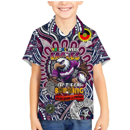Custom NAIDOC Week 2024 Eagles Family Matching Mermaid Dress and Hawaiian Shirt Mascot Rugby