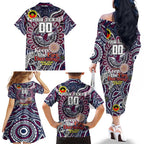 Custom NAIDOC Week 2024 Eagles Family Matching Off The Shoulder Long Sleeve Dress and Hawaiian Shirt Mascot Rugby