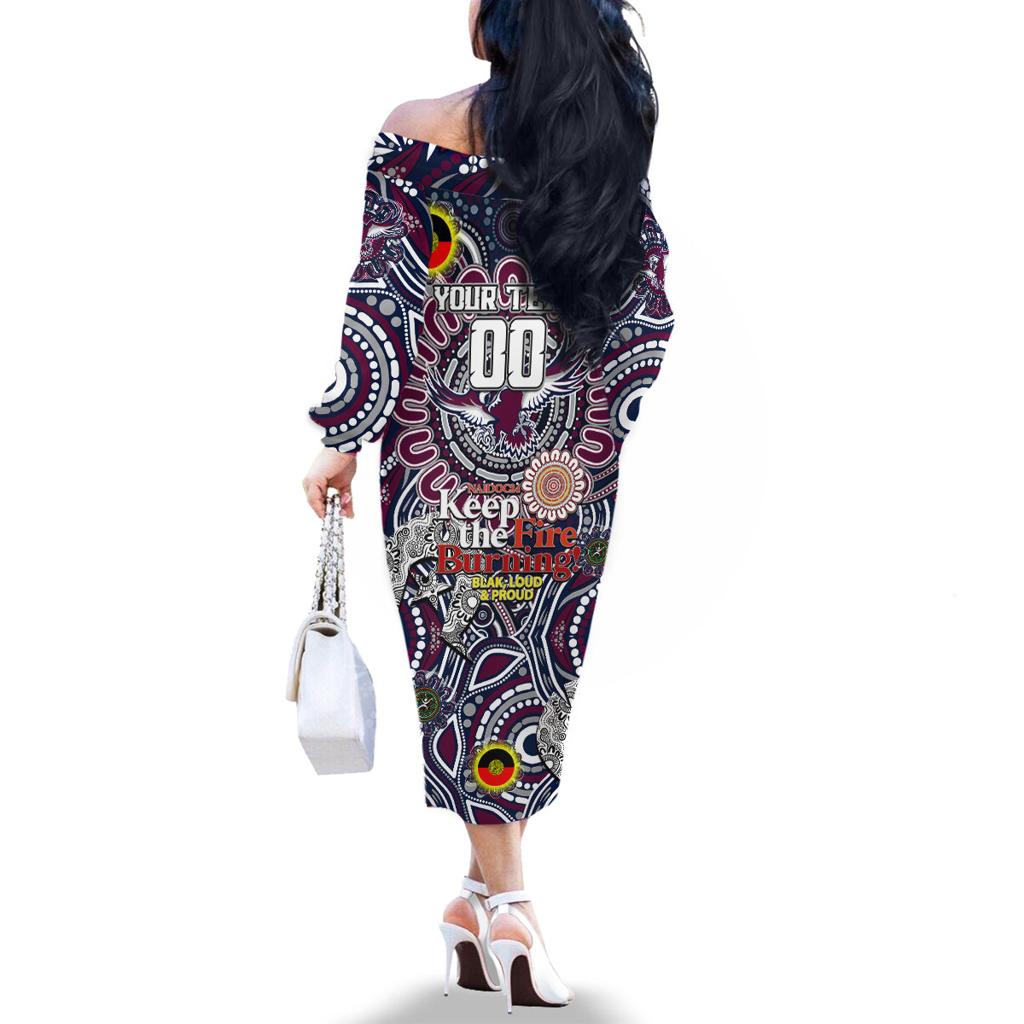 Custom NAIDOC Week 2024 Eagles Family Matching Off The Shoulder Long Sleeve Dress and Hawaiian Shirt Mascot Rugby