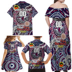 Custom NAIDOC Week 2024 Eagles Family Matching Off Shoulder Maxi Dress and Hawaiian Shirt Mascot Rugby