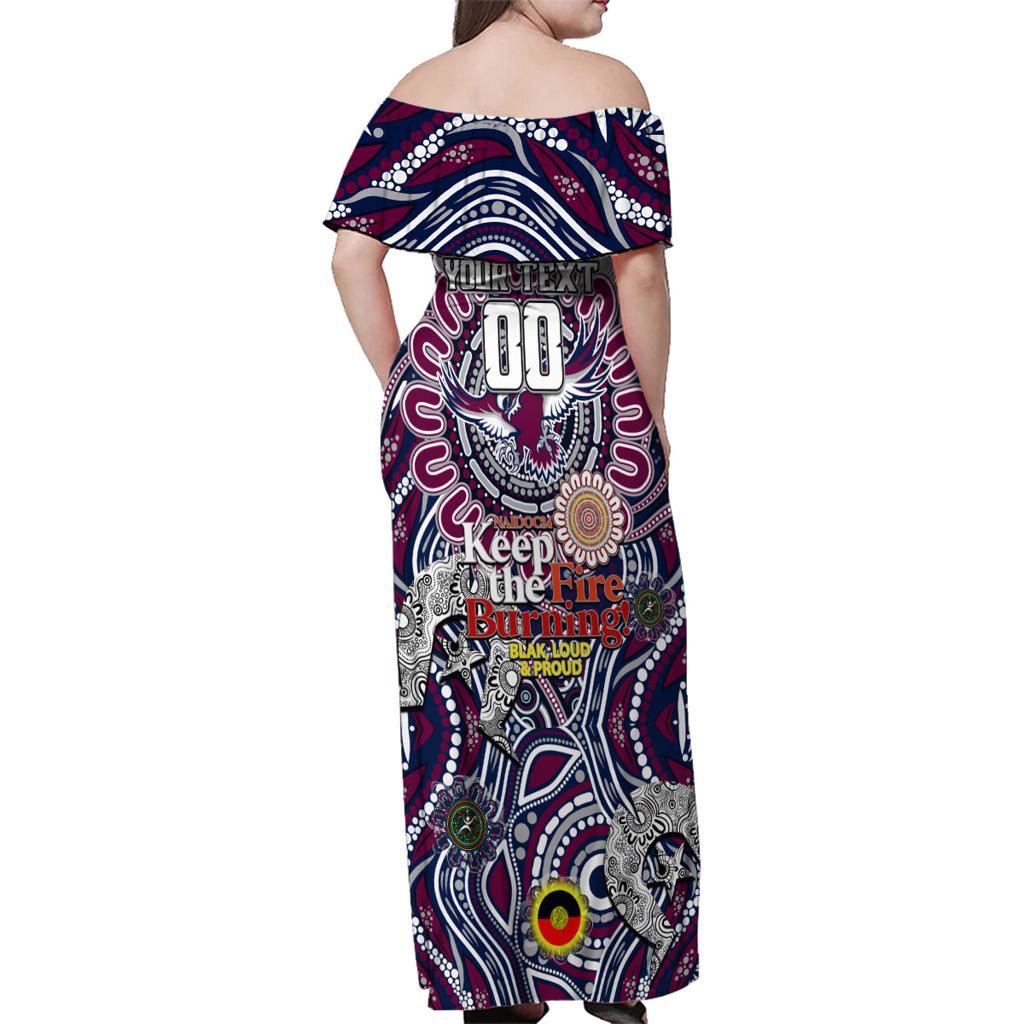 Custom NAIDOC Week 2024 Eagles Family Matching Off Shoulder Maxi Dress and Hawaiian Shirt Mascot Rugby