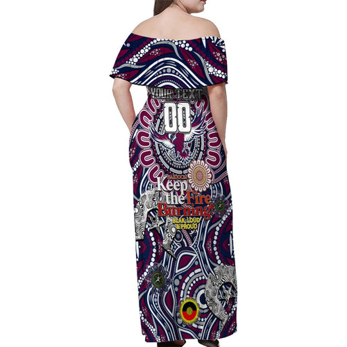 Custom NAIDOC Week 2024 Eagles Family Matching Off Shoulder Maxi Dress and Hawaiian Shirt Mascot Rugby