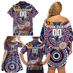 Custom NAIDOC Week 2024 Eagles Family Matching Off Shoulder Short Dress and Hawaiian Shirt Mascot Rugby