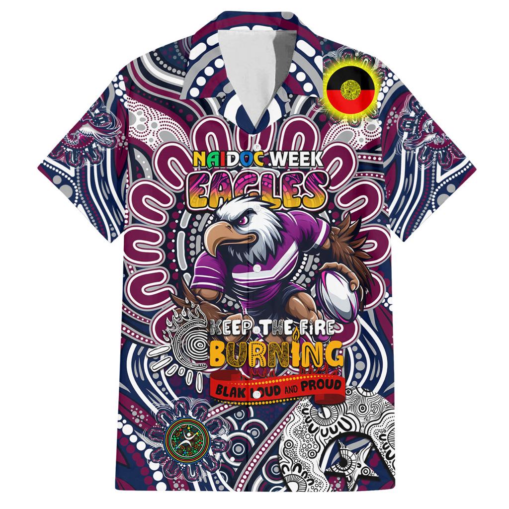 Custom NAIDOC Week 2024 Eagles Family Matching Off Shoulder Short Dress and Hawaiian Shirt Mascot Rugby