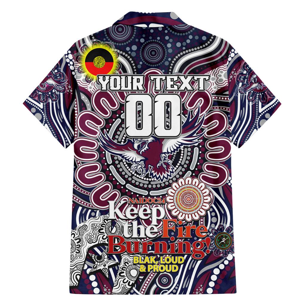 Custom NAIDOC Week 2024 Eagles Family Matching Off Shoulder Short Dress and Hawaiian Shirt Mascot Rugby
