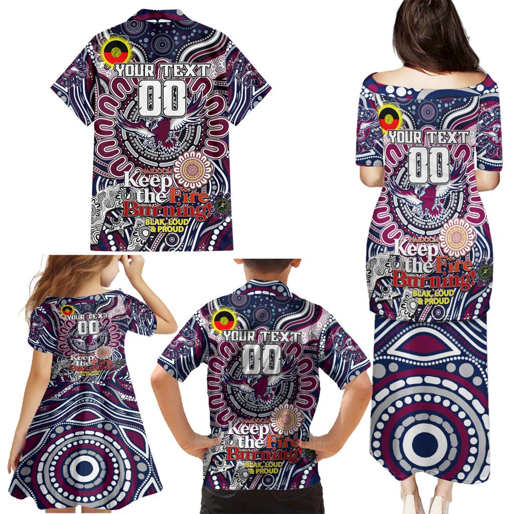 Custom NAIDOC Week 2024 Eagles Family Matching Puletasi and Hawaiian Shirt Mascot Rugby