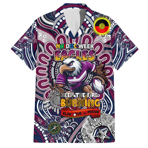 Custom NAIDOC Week 2024 Eagles Family Matching Puletasi and Hawaiian Shirt Mascot Rugby