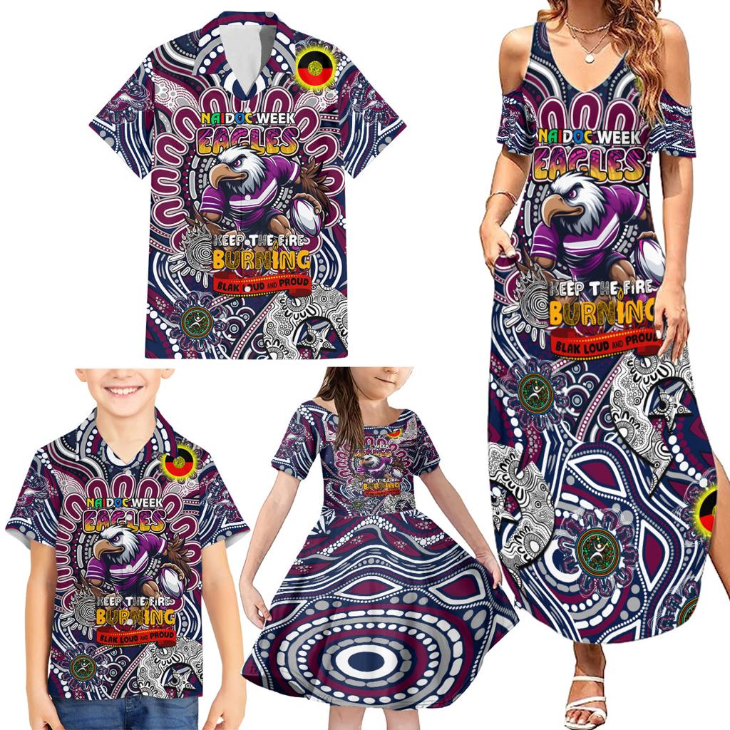 Custom NAIDOC Week 2024 Eagles Family Matching Summer Maxi Dress and Hawaiian Shirt Mascot Rugby