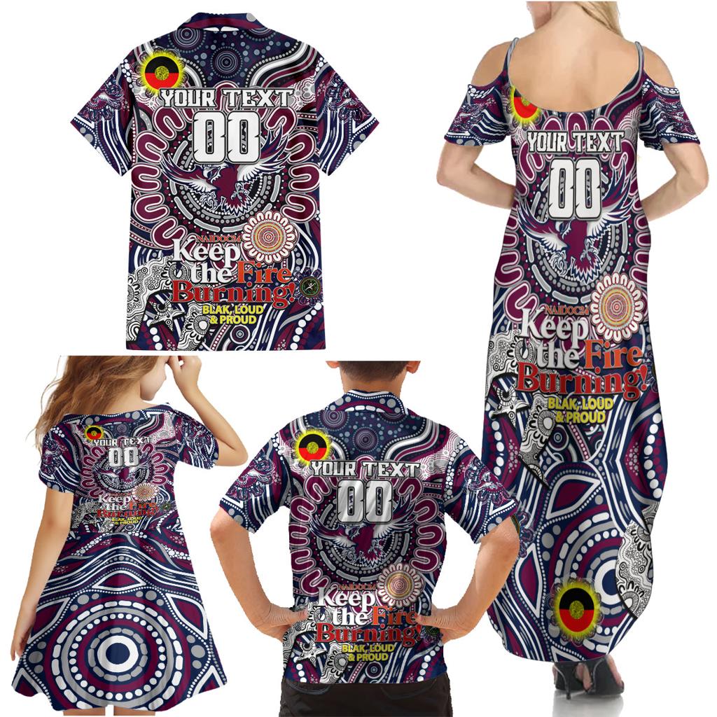 Custom NAIDOC Week 2024 Eagles Family Matching Summer Maxi Dress and Hawaiian Shirt Mascot Rugby