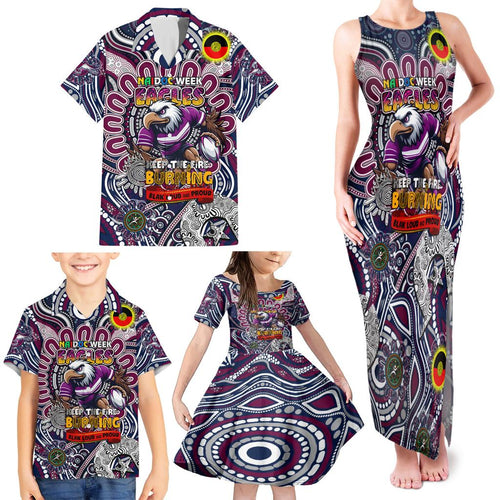 Custom NAIDOC Week 2024 Eagles Family Matching Tank Maxi Dress and Hawaiian Shirt Mascot Rugby