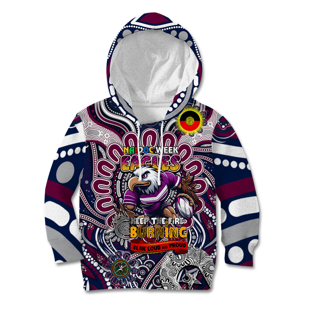 Custom NAIDOC Week 2024 Eagles Kid Hoodie Mascot Rugby
