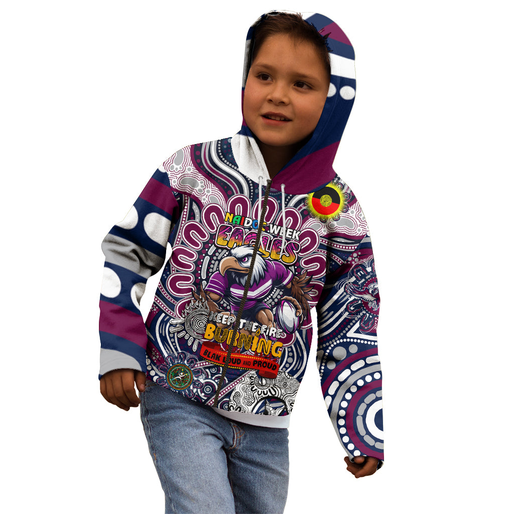 Custom NAIDOC Week 2024 Eagles Kid Hoodie Mascot Rugby