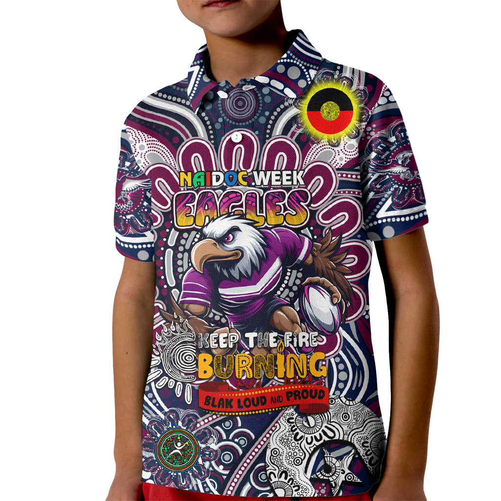 Custom NAIDOC Week 2024 Eagles Kid Polo Shirt Mascot Rugby