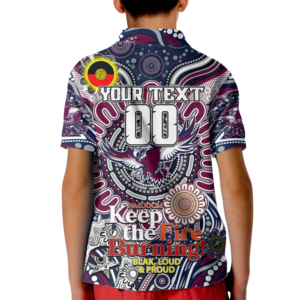 Custom NAIDOC Week 2024 Eagles Kid Polo Shirt Mascot Rugby