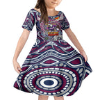 Custom NAIDOC Week 2024 Eagles Kid Short Sleeve Dress Mascot Rugby