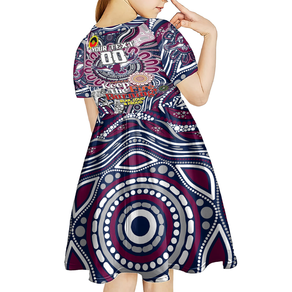 Custom NAIDOC Week 2024 Eagles Kid Short Sleeve Dress Mascot Rugby