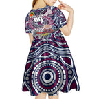 Custom NAIDOC Week 2024 Eagles Kid Short Sleeve Dress Mascot Rugby
