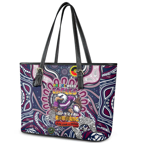 NAIDOC Week 2024 Eagles Leather Tote Bag Mascot Rugby