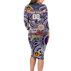 Custom NAIDOC Week 2024 Eagles Long Sleeve Bodycon Dress Mascot Rugby